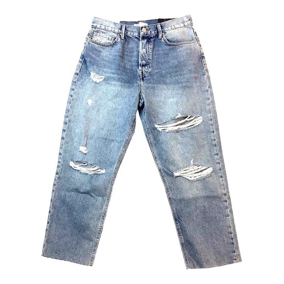 NWT Forever 21 The Larchmont Slim Straight Distressed Buttonfly Jeans Size 29 - Picture 2 of 11